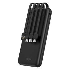 Power Bank WiWU Essen P-08B Black 10000mAh + Micro/Type-C/Lightning USB