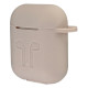 Силиконовый чехол с карабином Armor для AirPods 1/2 Пудра