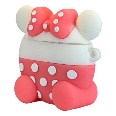Силиконовый 3D чехол Back Duck Pink для AirPods 1/2