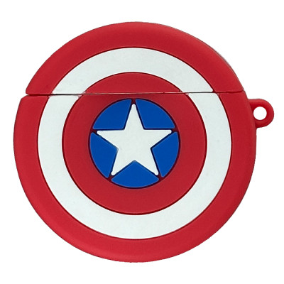 Силіконовий 3D чохол Captain America для AirPods 1/2