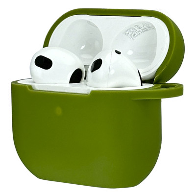Силіконовий чохол з карабіном Armor для AirPods 3 Khaki Green