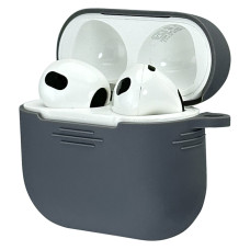 Силиконовый чехол с карабином Slim для AirPods 3 Grey