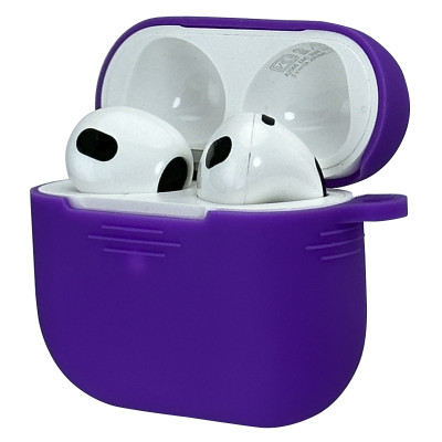 Силіконовий чохол з карабіном Slim для AirPods 3 Fiolet