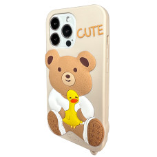 Силиконовый чехол 3D Cute Bear для iPhone 13 Pro