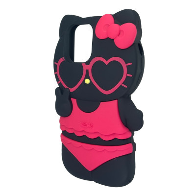 Силиконовый чехол 3D Beach Cat для iPhone 13/14
