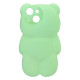 Силиконовый чехол 3D Bear Green для iPhone 13/14