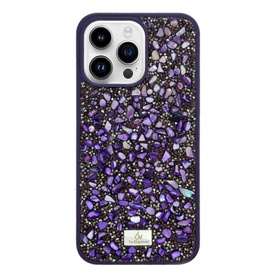 Силиконовый чехол The Bling World "Stone" Purple для iPhone 14 Pro Max