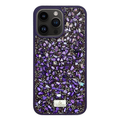 Силиконовый чехол The Bling World "Stone" Purple для iPhone 14 Pro Max