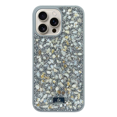Силиконовый чехол The Bling World "Stone" Silver для iPhone 15 Pro Max