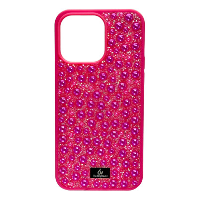 Силиконовый чехол The Bling World "Pearl" Flash Pink для iPhone 14 Pro Max