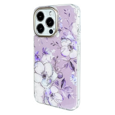 Силіконовий чохол Gold Camera "Fiolet Flowers" для iPhone 13 Pro
