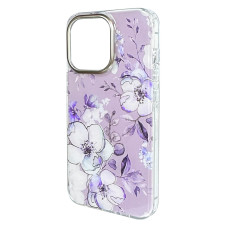 Силиконовый чехол Gold Camera "Fiolet Flowers" для iPhone 13/14