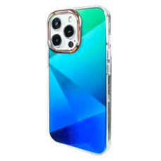 Силиконовый чехол Gold Camera "Geometry Blue " для iPhone 14 Pro