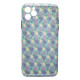 Силиконовый чехол IMD Frame Cream/Pink/Fiolet Flowers для iPhone 11 Pro