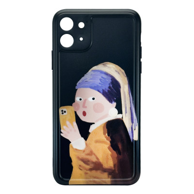 Силіконовий чохол IMD Дівчина в Хустці для iPhone 11