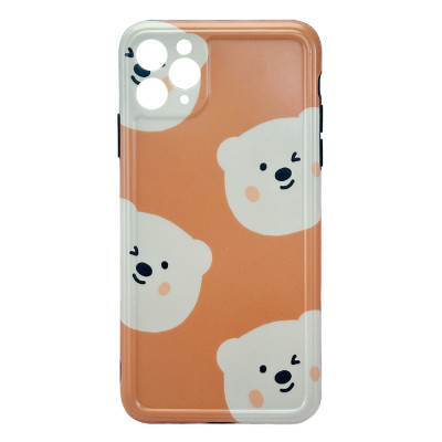 Силиконовый чехол IMD Bear Face Cream для iPhone 11 Pro Max