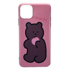 Силиконовый чехол IMD "Brunch" 3D Bear для iPhone 11 Pro Max
