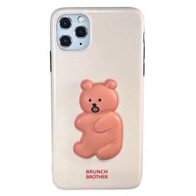 Силиконовый чехол IMD Brunch 3D Bear для iPhone 11 Pro Max