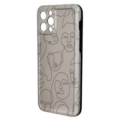 Силиконовый чехол IMD Faces Beige для iPhone 12 Pro Max