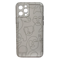 Силиконовый чехол IMD Faces Beige для iPhone 12 Pro Max