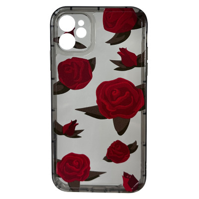 Силіконовий чохол IMD Roses in Black для iPhone 11