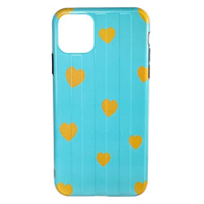 Силіконовий чохол IMD "Yellow Hearts" М'ятний для iPhone 11 Pro Max