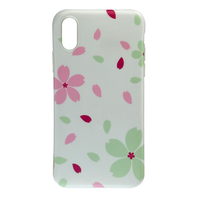 Силіконовий чохол IMD 2Flowers White для iPhone XsMax