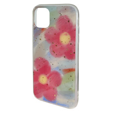 Силіконовий чохол "Фольга" Бутони Червоний для iPhone 11 Pro Max