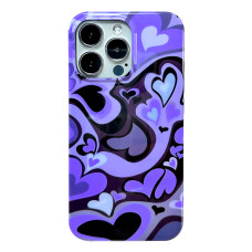 Силіконовий чохол IMD Fiolet Hearts для iPhone 14 Pro Max