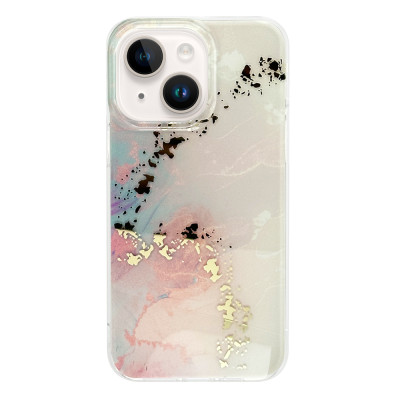 Силіконовий чохол IMD Gold Lines "Light Pink" для iPhone 15