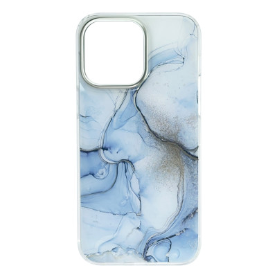 Силіконовий чохол IMD Gold Camera "Sky Blue Gold" для iPhone 14 Pro Max