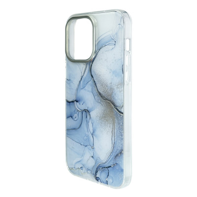 Силіконовий чохол IMD Gold Camera "Sky Blue Gold" для iPhone 14 Pro Max