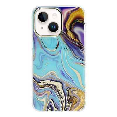 Силіконовий чохол IMD Gold Camera "Blue Gold" для iPhone 13/14