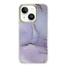Силиконовый чехол IMD Gold Camera "Purple Light Gold" для iPhone 13/14