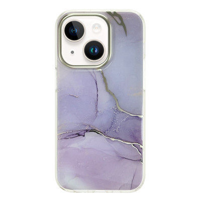 Силиконовый чехол IMD Gold Camera "Purple Light Gold" для iPhone 13/14