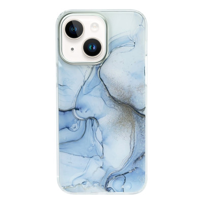 Силиконовый чехол IMD Gold Camera "Sky Blue Gold" для iPhone 13/14