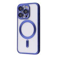 Силиконовый чехол Gold Side Blue with MagSafe для iPhone 15 Pro Max
