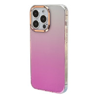 Силіконовий чохол IMD Gold Camera "Pink Glitter" для iPhone 15 Pro Max