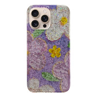 Силіконовий чохол IMD "3 Flowers" Fiolet для iPhone 16 Pro