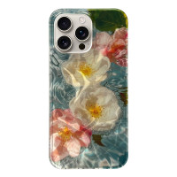Силіконовий чохол IMD "4 Water Flowers" для iPhone 16 Pro