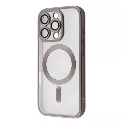 Силіконовий чохол Gold Side Natural Titanium with MagSafe для iPhone 16 Pro Max