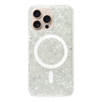 Силиконовый чехол "Мраморный Шелк" White with MagSafe для iPhone 15 Pro Max