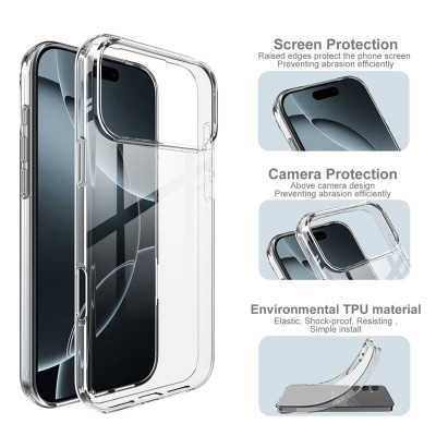 Прозрачный силиконовый чехол для iPhone 17 Pro Max