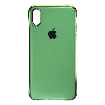 Силиконовый чехол Silicone Glass Green для iPhone X/Xs