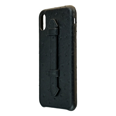 Шкіряний чохол Ostrich Holder Black для iPhone XsMax