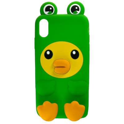 Силиконовый чехол 3D Green Duck для iPhone Xs