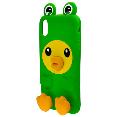 Силиконовый чехол 3D Green Duck для iPhone Xs