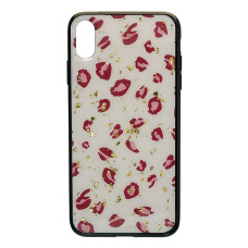 Силиконовый чехол "Glass" Розовый Леопард для iPhone Xs