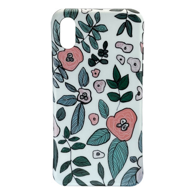 Силиконовый чехол IMD "Flower Series" Косточки для iPhone XsMax