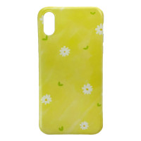 Силіконовий чохол IMD "White Flower" Yellow для iPhone Xs